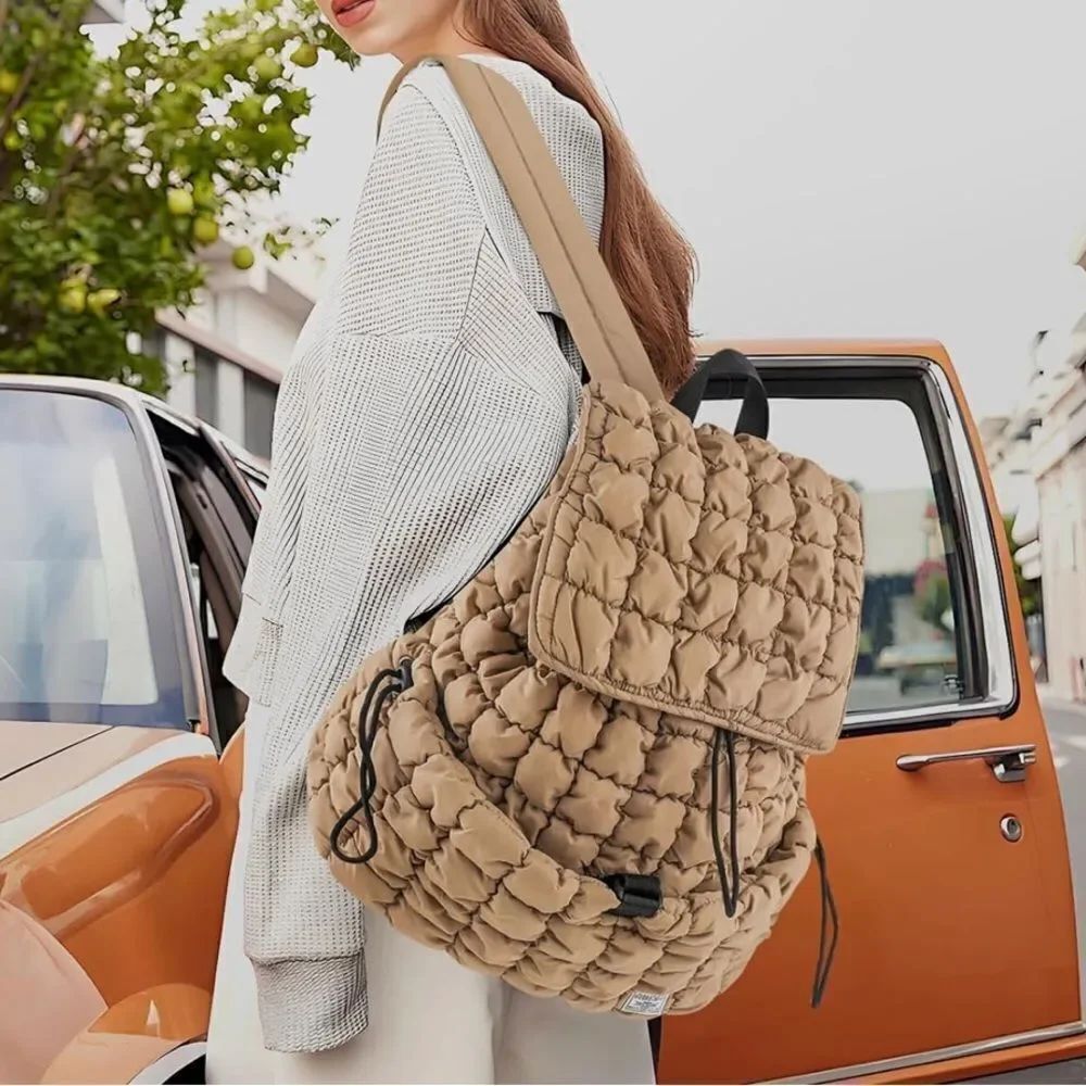 Quilted puffer backpack